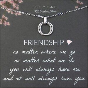 Friendship Necklace, Sterling Silver BFF Necklace, Friend Gifts, Birthday Gifts